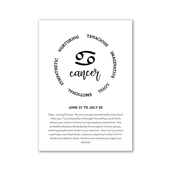 Black And White Zodiac Inspirational Canvas Poster