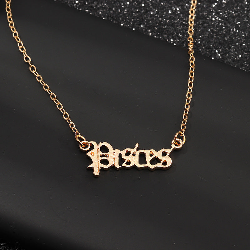 Collier Zodiac Old English Necklace