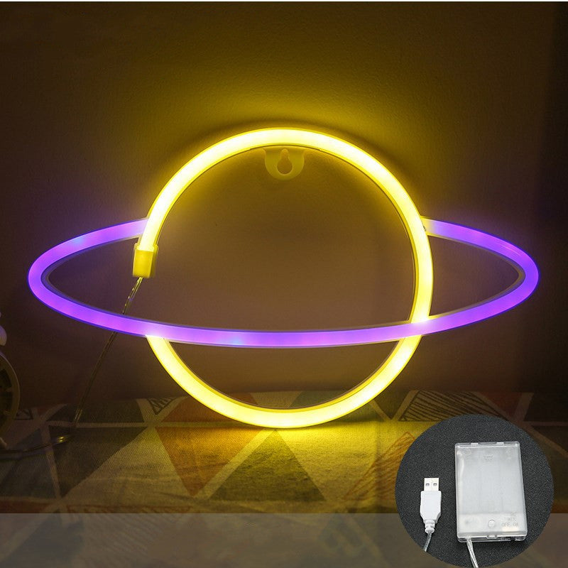 LED Planet Neon Cosmic Modeling Lamp Bedroom Decoration