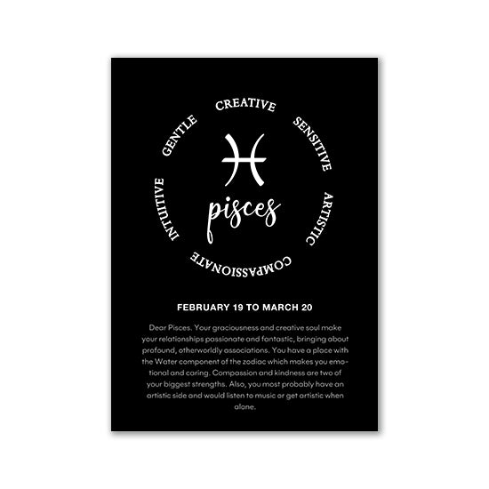 Black And White Zodiac Inspirational Canvas Poster