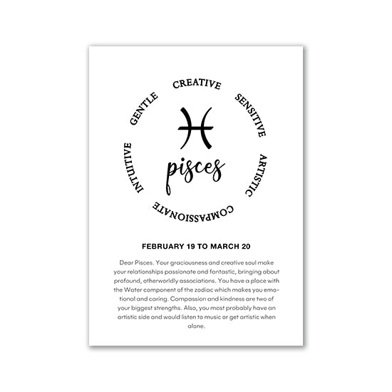 Black And White Zodiac Inspirational Canvas Poster